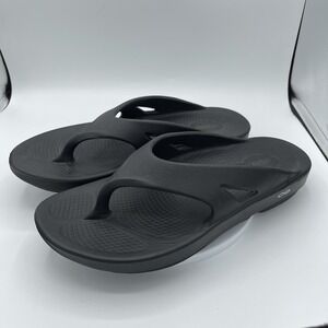 OOFOS Original Recovery Sandal Thong Black Flip Flops Men's 12 Women 14